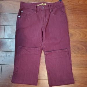 Boys Gap maroon denim pants size 8
